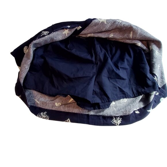 A New Day Womens Navy Blue Sea Life Pattern Skirt  10 Made of linen and rayon - Picture 9 of 9